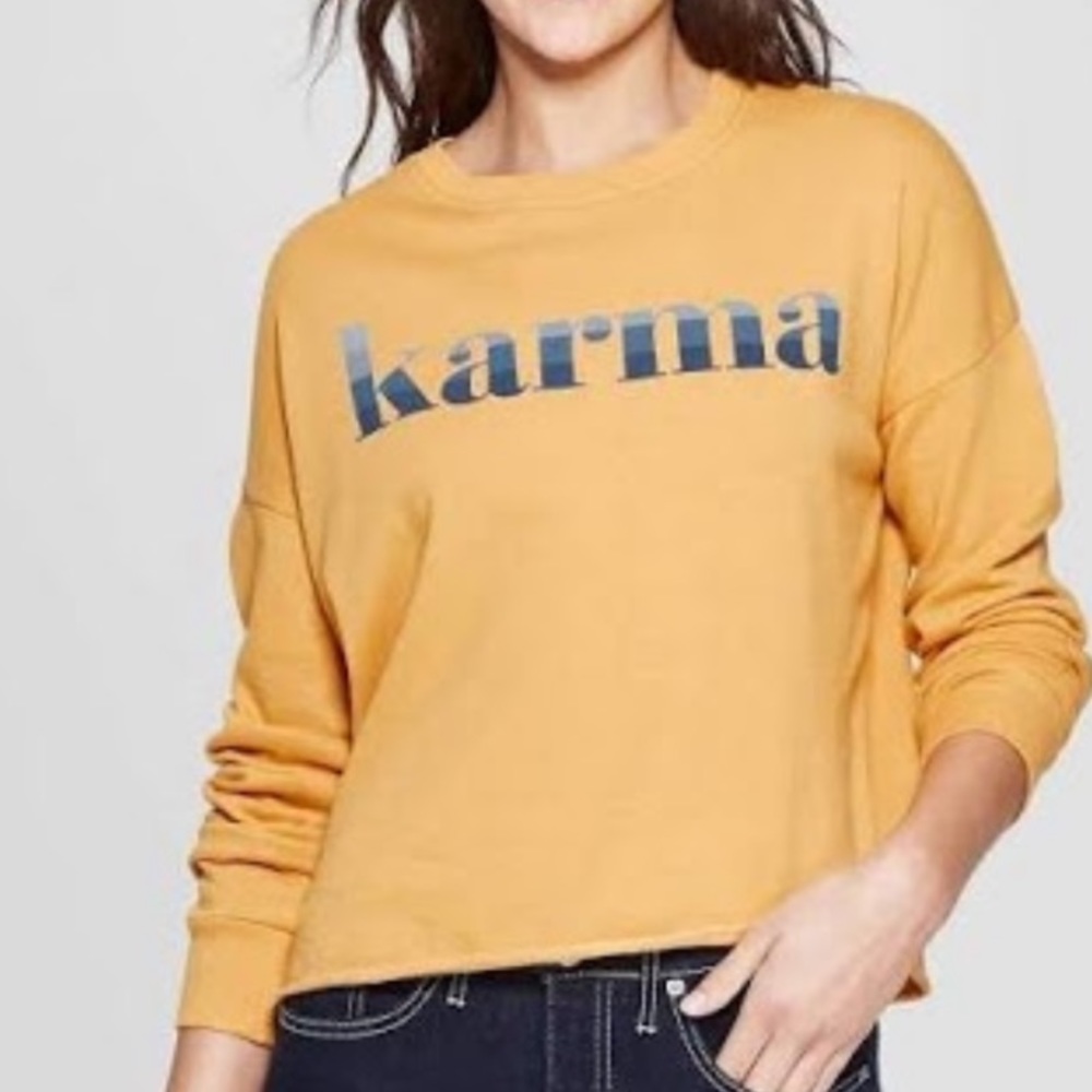 Zoe + Liv Cropped Yellow Karma Sweater
